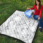 White Grey Smoke Marble Print Quilt