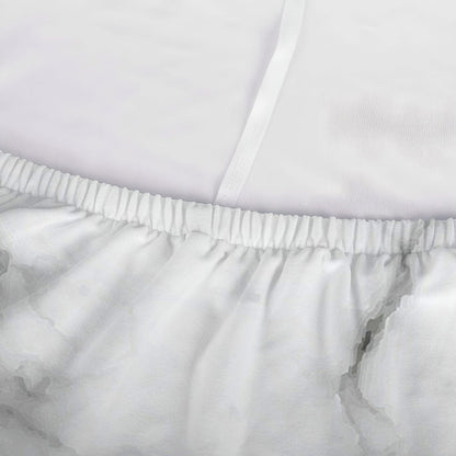 White Grey Smoke Marble Print Sofa Cover