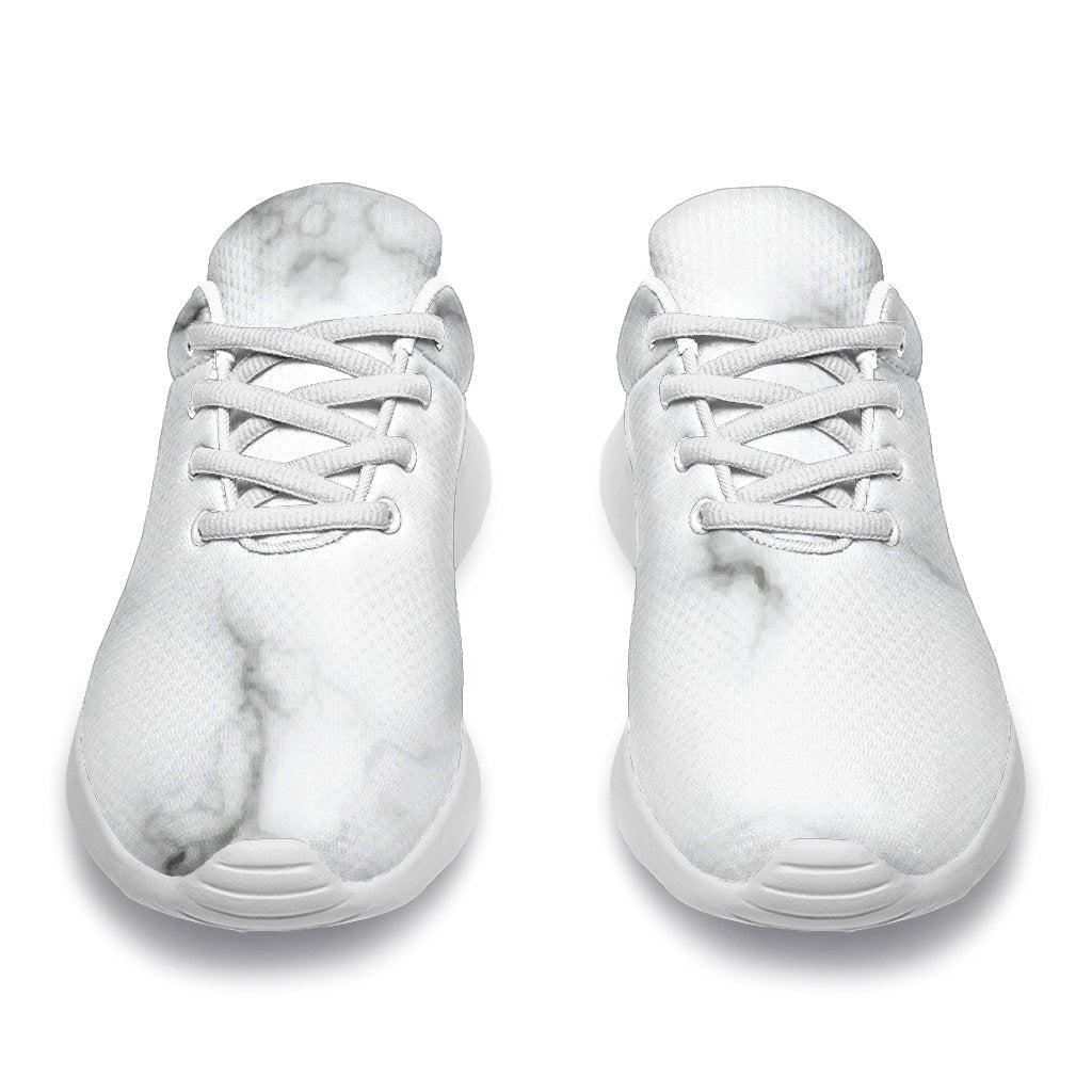 White Grey Smoke Marble Print Sport Shoes GearFrost