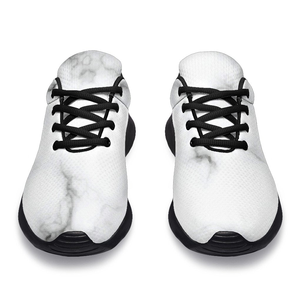 White Grey Smoke Marble Print Sport Shoes GearFrost