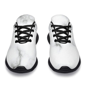 White Grey Smoke Marble Print Sport Shoes GearFrost