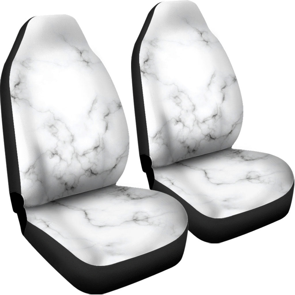 White Grey Smoke Marble Print Universal Fit Car Seat Covers
