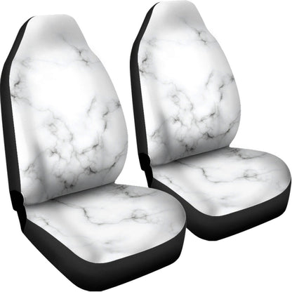 White Grey Smoke Marble Print Universal Fit Car Seat Covers