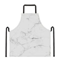 White Grunge Marble Print Apron