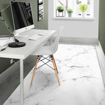 White Grunge Marble Print Area Rug GearFrost