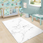 White Grunge Marble Print Area Rug GearFrost