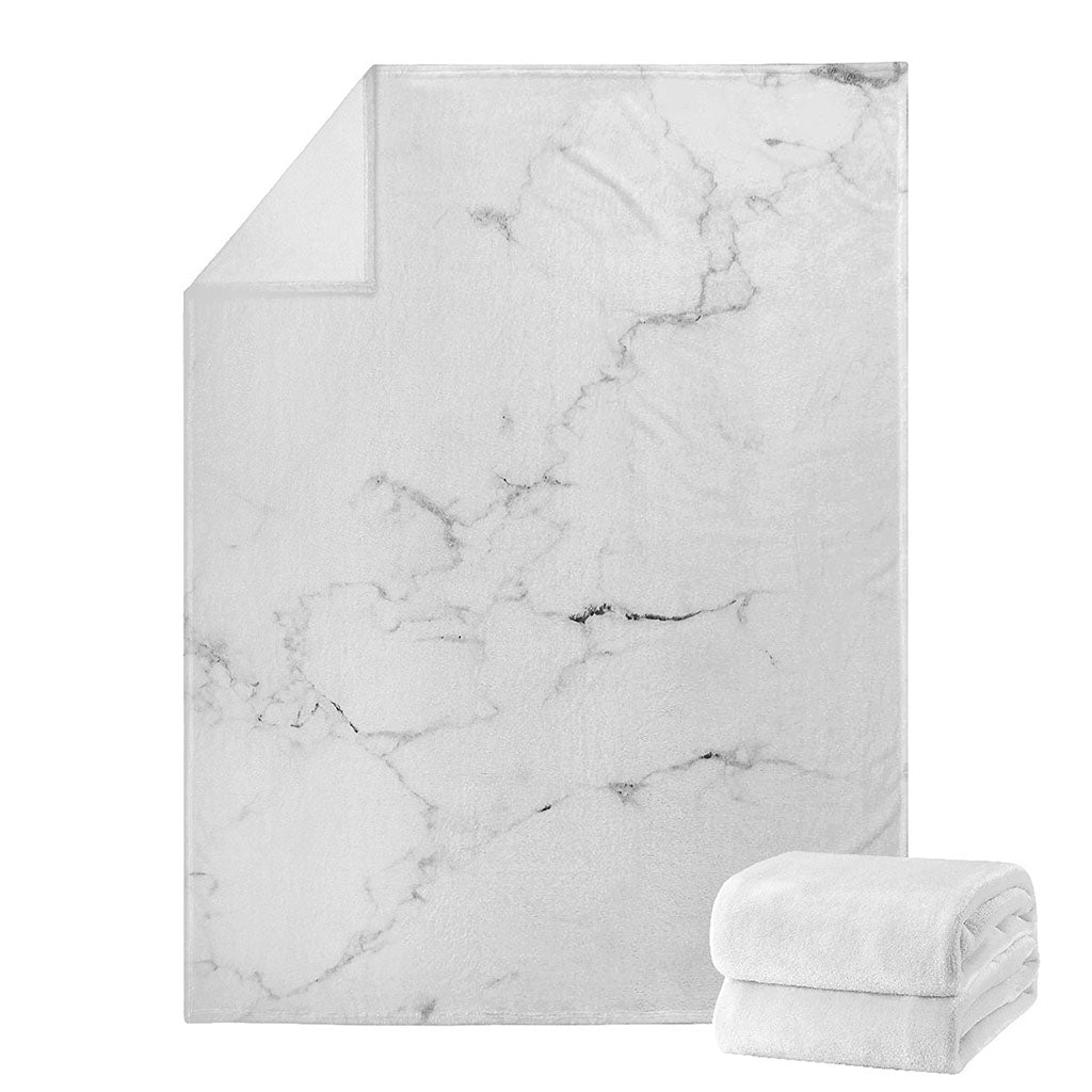 White Grunge Marble Print Blanket
