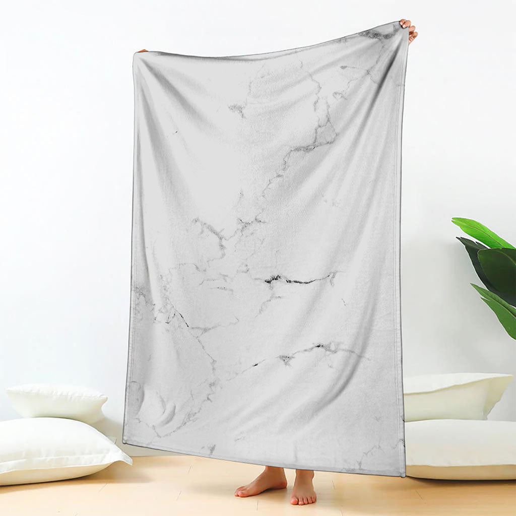 White Grunge Marble Print Blanket