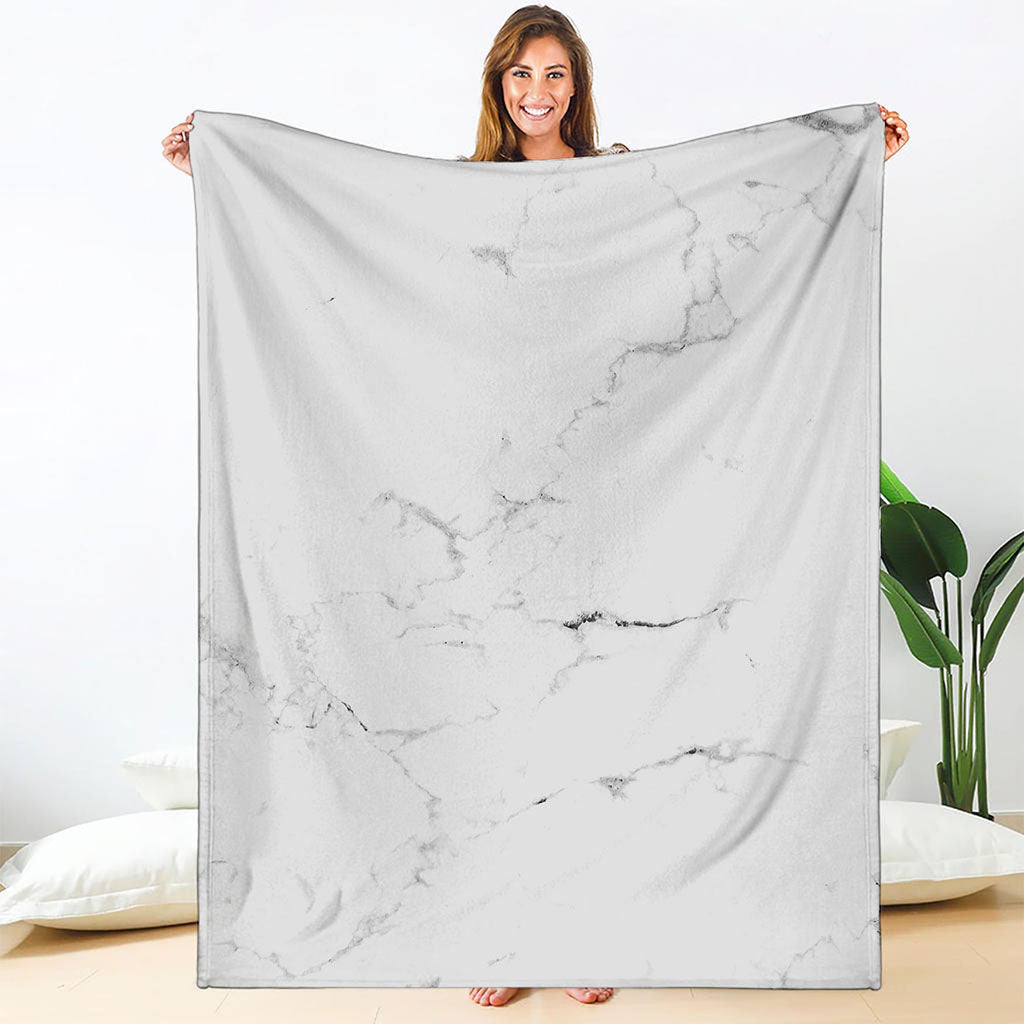 White Grunge Marble Print Blanket