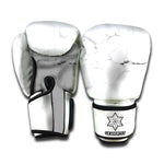 White Grunge Marble Print Boxing Gloves