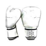 White Grunge Marble Print Boxing Gloves