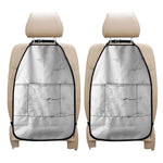 White Grunge Marble Print Car Seat Organizers