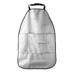 White Grunge Marble Print Car Seat Organizers