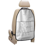 White Grunge Marble Print Car Seat Organizers