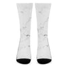 White Grunge Marble Print Crew Socks