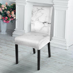 White Grunge Marble Print Dining Chair Slipcover