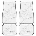 White Grunge Marble Print Front and Back Car Floor Mats