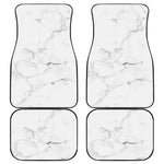White Grunge Marble Print Front and Back Car Floor Mats