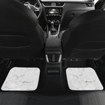 White Grunge Marble Print Front and Back Car Floor Mats