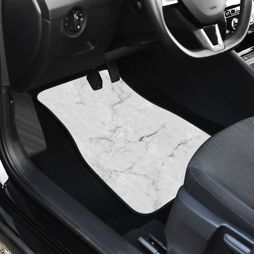 White Grunge Marble Print Front Car Floor Mats