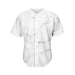 White Grunge Marble Print Men's Baseball Jersey