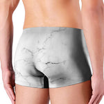 White Grunge Marble Print Men's Boxer Briefs