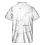 White Grunge Marble Print Men's Short Sleeve Shirt
