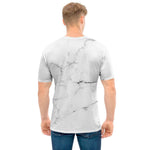 White Grunge Marble Print Men's T-Shirt