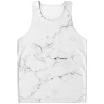 White Grunge Marble Print Men's Tank Top