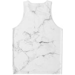 White Grunge Marble Print Men's Tank Top