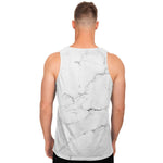 White Grunge Marble Print Men's Tank Top