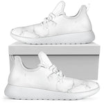 White Grunge Marble Print Mesh Knit Shoes GearFrost