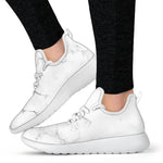 White Grunge Marble Print Mesh Knit Shoes GearFrost