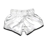 White Grunge Marble Print Muay Thai Boxing Shorts