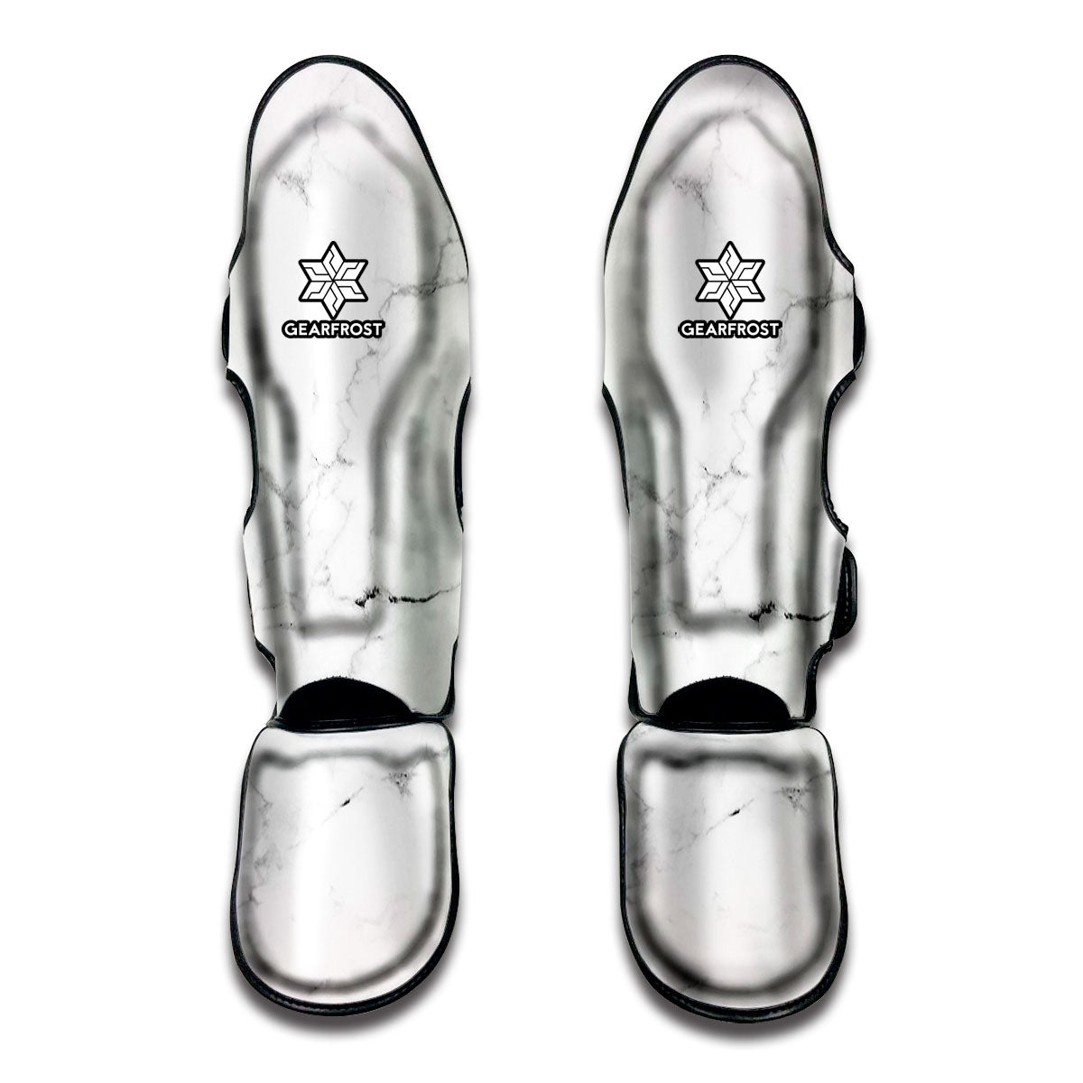 White Grunge Marble Print Muay Thai Shin Guard