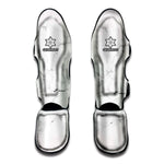 White Grunge Marble Print Muay Thai Shin Guard