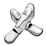 White Grunge Marble Print Muay Thai Shin Guard