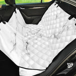 White Grunge Marble Print Pet Car Back Seat Cover