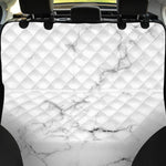 White Grunge Marble Print Pet Car Back Seat Cover
