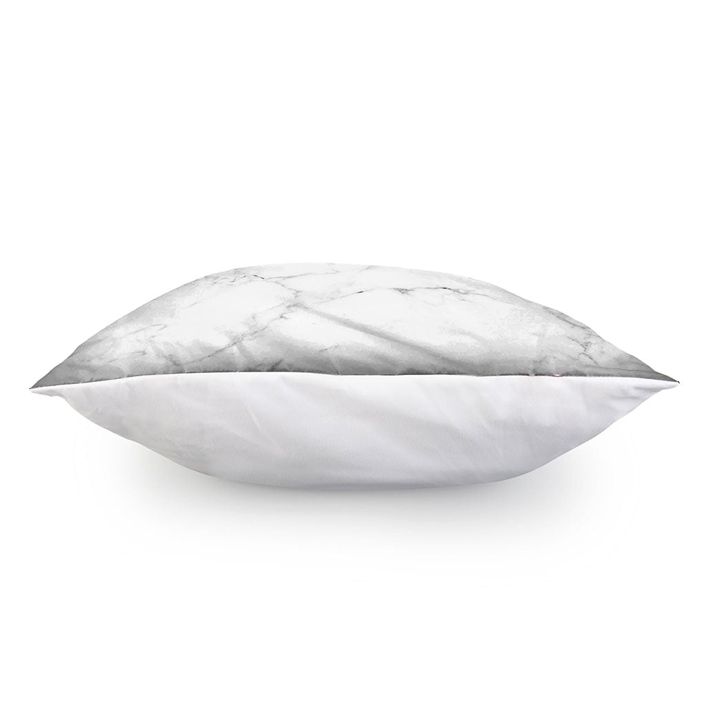 White Grunge Marble Print Pillow Cover