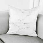 White Grunge Marble Print Pillow Cover