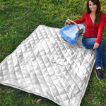 White Grunge Marble Print Quilt
