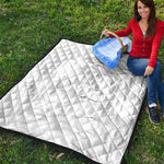 White Grunge Marble Print Quilt