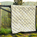 White Grunge Marble Print Quilt
