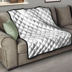 White Grunge Marble Print Quilt