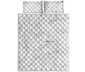 White Grunge Marble Print Quilt Bed Set