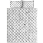 White Grunge Marble Print Quilt Bed Set