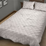 White Grunge Marble Print Quilt Bed Set