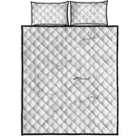 White Grunge Marble Print Quilt Bed Set