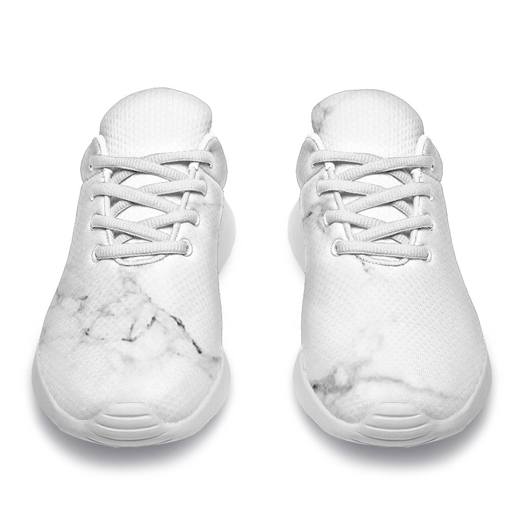 White Grunge Marble Print Sport Shoes GearFrost